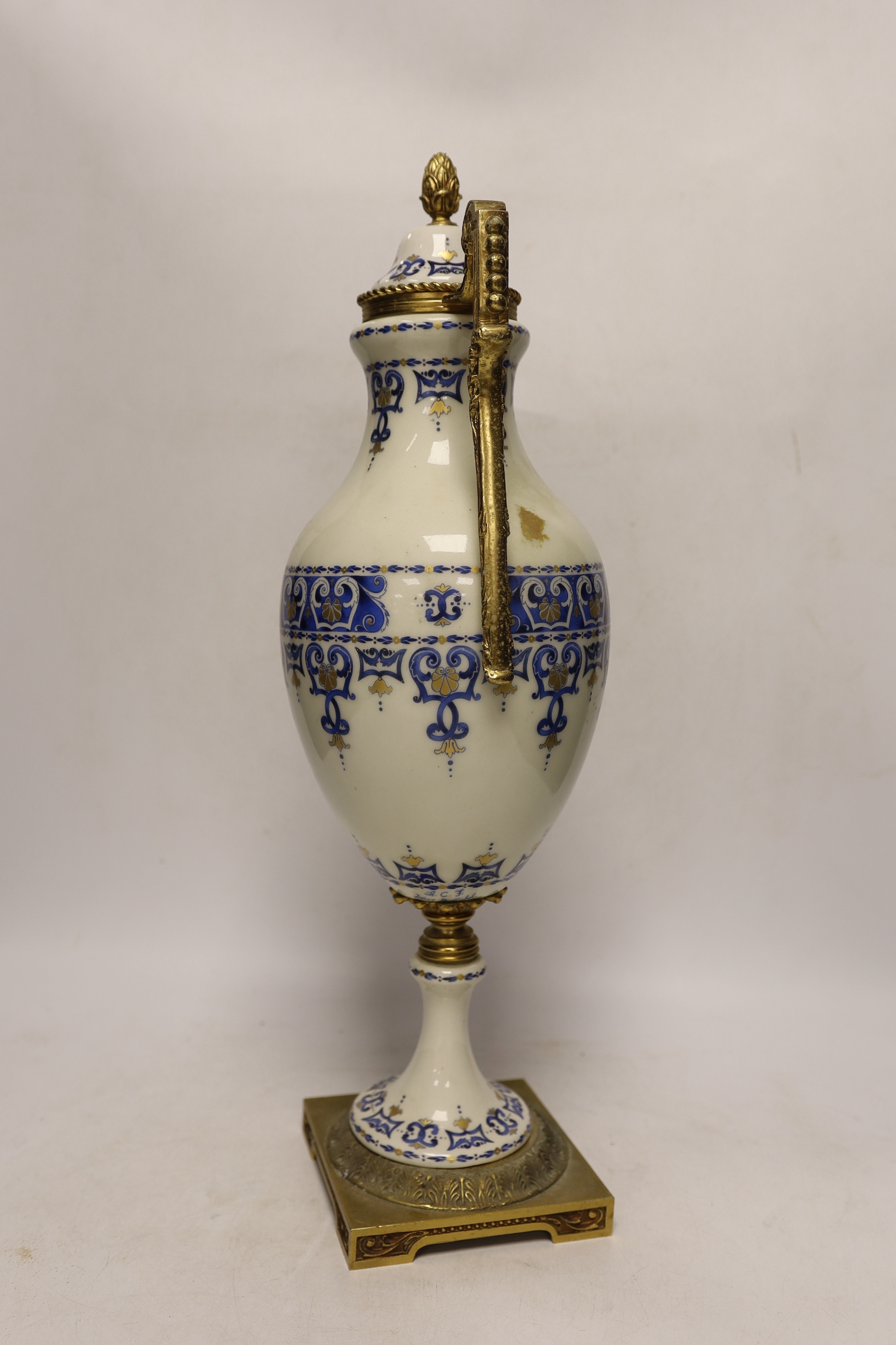 A gilt mounted French ACF Décor St Michel vase, 48cm high